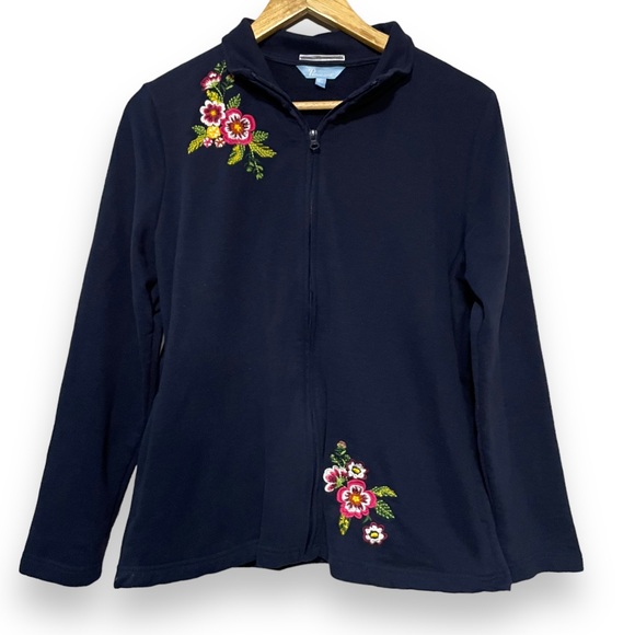Penman’s Zip Up Sweater with floral embroidery - Picture 1 of 10